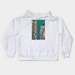 Loudias river and the cabins Kids Hoodie